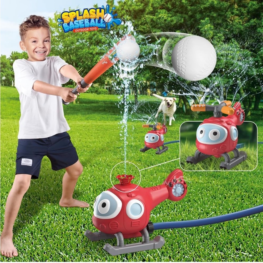 2in1 OutdoorWater💧SpraySprinklers💦Baseball⚾️SetWater💧Sprinkler💦Baseball⚾️Toy